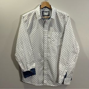 Express Medium Slim Long Sleeve Dress Shirt Starburst pattern